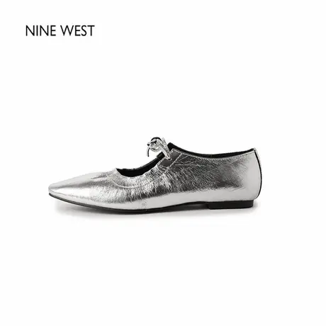 Nine West/玖熙2025法式小方头不累脚系带玛丽珍鞋女软小皮鞋单鞋商品大图