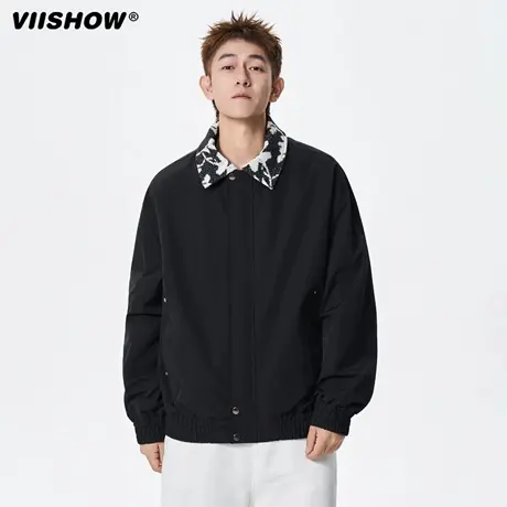 VIISHOW美式解构假两件工装外套男士春秋季2025新款高级感夹克商品大图