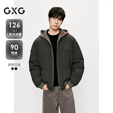 GXG男装 假两件设计加厚外套多色短款羽绒服 25年冬新品商品大图