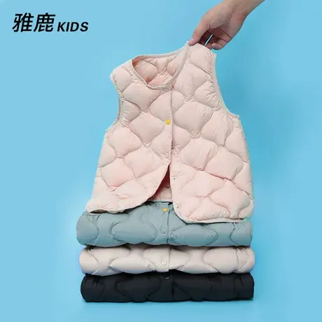 雅鹿轻薄儿童羽绒马甲背心内胆中大童宝宝男童女童外穿坎肩秋冬季商品大图