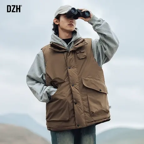 2023新款马夹男士棉马甲男冬季外穿加棉加厚棉衣潮牌棉服工装外套商品大图