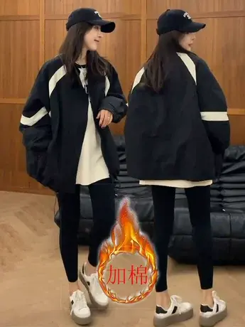 美式复古秋季2023新款撞色外套高级感气质休闲百搭夹克上衣ins潮商品大图