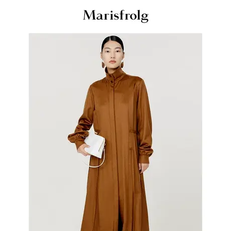 【逐光之旅】玛丝菲尔秋季蜜糖棕收腰系带风衣连衣裙图片