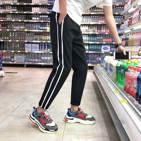 夏季薄款男士运动裤速干冰丝裤子男长裤夏裤宽松2019新款潮休闲裤商品大图