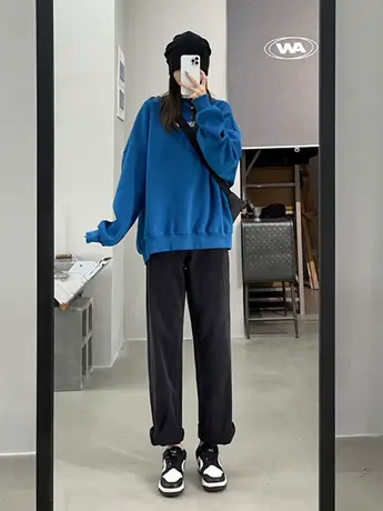 薄款小个子阔腿牛仔裤女宽松直筒春季2023年新高腰潮流黑灰色拖地商品大图