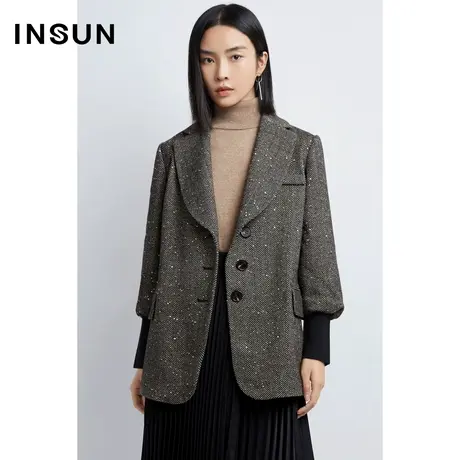 INSUN恩裳冬季复古高级感西装外套商品大图