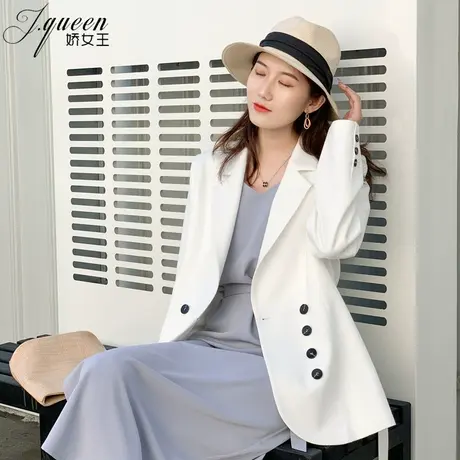 白色西装外套女春季新款小众设计感简约洋气正装休闲高级感小西服图片