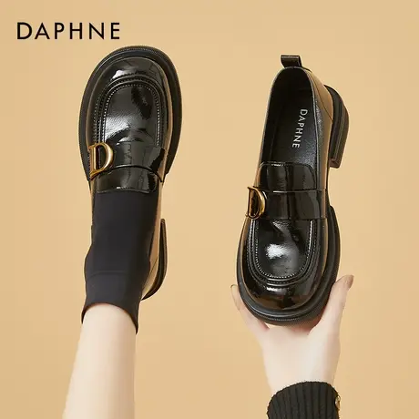 达芙妮女款设计师一脚蹬夏季乐福鞋显瘦jk鞋子基础款学院风小皮鞋图片