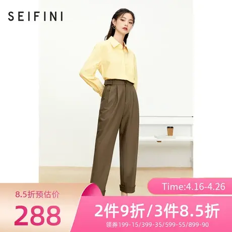 商场同款诗凡黎休闲裤女春秋新款时尚长裤女士直筒裤子7C8352481商品大图
