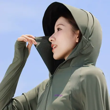 防晒衣女款夏季upf50防紫外线冰丝薄款透气户外短外套防晒服罩衫图片
