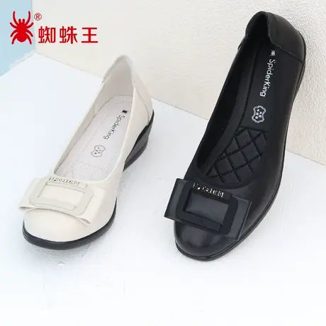 SPIDER KING/蜘蛛王女鞋真皮2022秋商场新款上班工作鞋女浅口软底商品大图