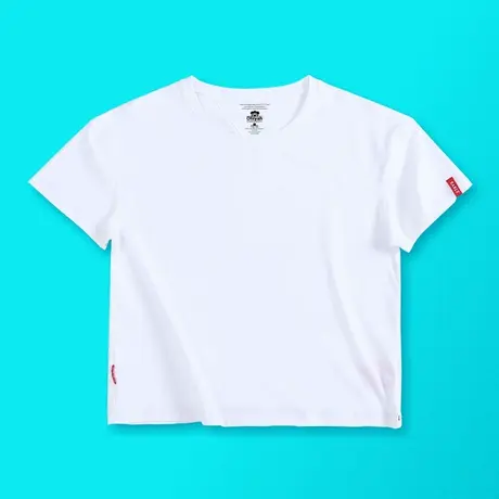 Ohlyah品牌休闲纯色短袖t恤女宽松2017夏新款短款白色半袖打底衫图片