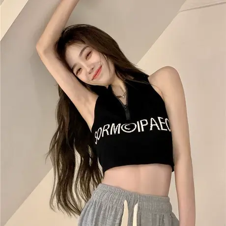 法式白色小吊带背心女夏外穿西装内搭甜辣妹打底抹胸短款上衣女款商品大图