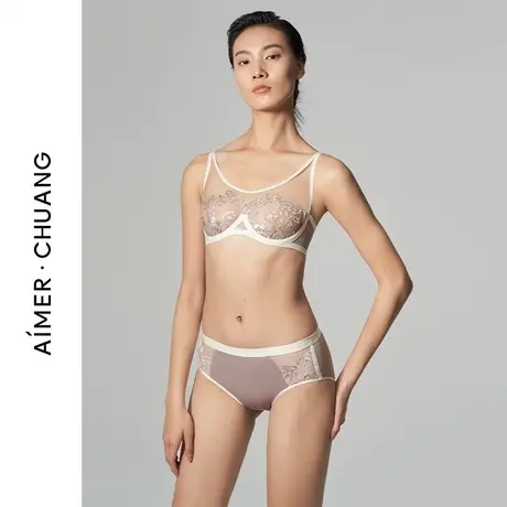 爱慕·CHUANG内裤女春夏薄款彩绘系列全棉底裆中腰平角裤CA230431图片