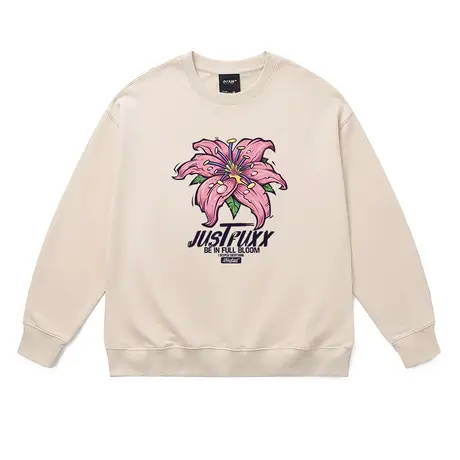 百T大战Cityboy美式落肩卫衣男女潮流涂鸦花朵街头风宽松长袖上衣商品大图