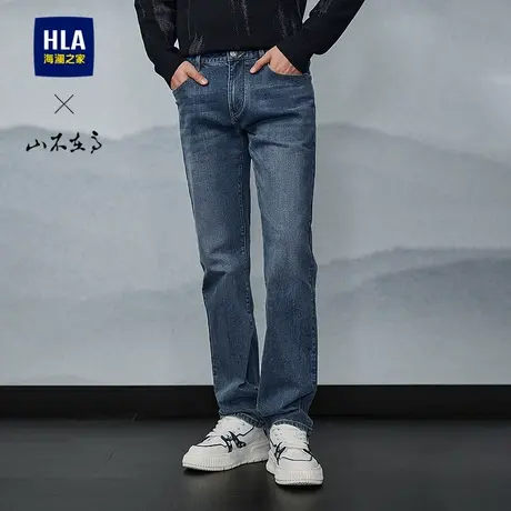 HLA/海澜之家山不在高系列牛仔裤25春秋新款五袋款舒适耐穿裤子男图片