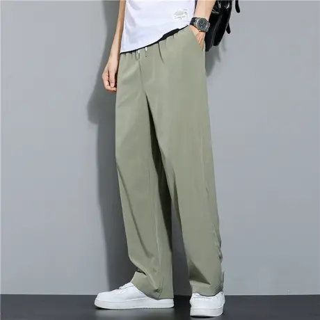 卫裤男2023春秋季新款垂感阔腿运动男裤宽松百搭直筒休闲长裤子男图片