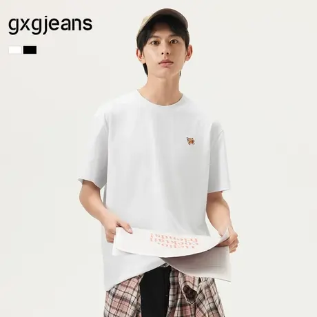 gxg.jeans男装  多色卡通刺绣简约宽松圆领短袖T恤男 25年夏新品图片