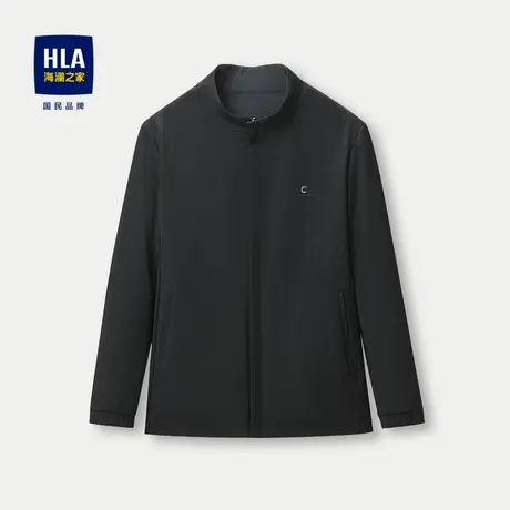 HLA/海澜之家双面穿夹克2023秋季新款立领休闲防风舒适纯色外套男商品大图