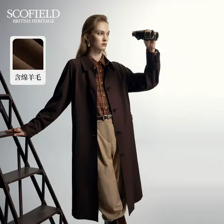 【新狩猎装】【含羊毛】Scofield女装单排扣风衣外套秋季风衣外套图片
