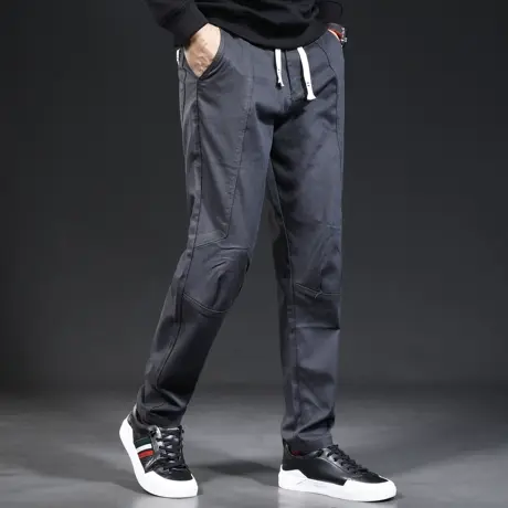 美式男士休闲牛仔裤宽松直筒2023新款春秋季松紧腰潮牌男装裤子图片