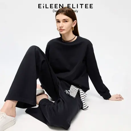 朗姿欧洲EiLEEN ELITEE棉质宽松休闲卫衣通勤上衣2025年秋季新款商品大图