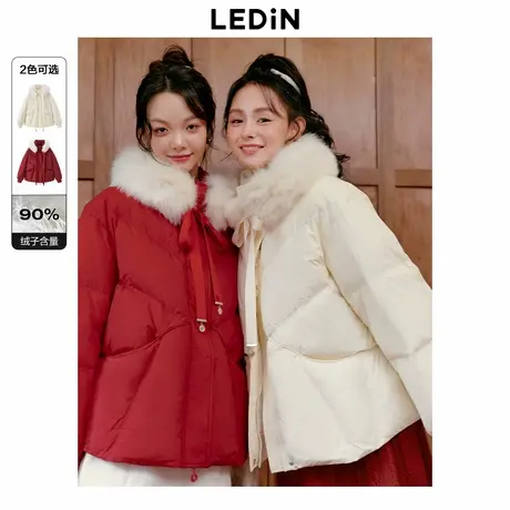 乐町千金风短款羽绒服女冬季新款大毛领加厚老钱风羽绒外套图片