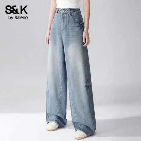 班尼路S&K系列高腰牛仔裤2025爆款女款秋季小个子锥形窄版休闲裤Q商品大图