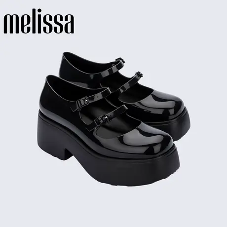 Melissa梅丽莎2025秋季新款女黑色粗跟单鞋复古厚底玛丽珍33670-5商品大图