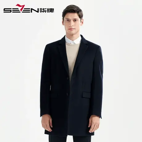 柒牌男装毛呢大衣秋冬新品商务休闲中长款西服呢子外套男士图片