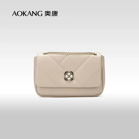 【门店发货】奥康女包简约菱格斜挎包小香风淑女纯色单肩包官方商品大图