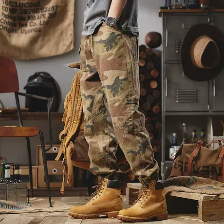 Modi Nick/摩帝尼克百搭男士工装裤宽松舒适休闲潮流复古迷彩裤男商品大图
