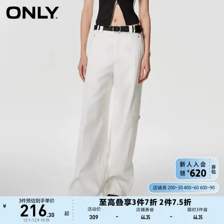 ONLY奥莱2023夏季新款腰带宽松阔腿大口袋工装裤休闲裤商品大图