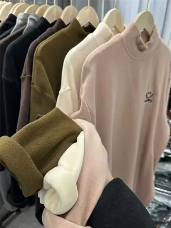 好品芭比裤搭内加绒加厚秋冬t恤女长袖中长款打底衫遮屁股大码胖商品大图