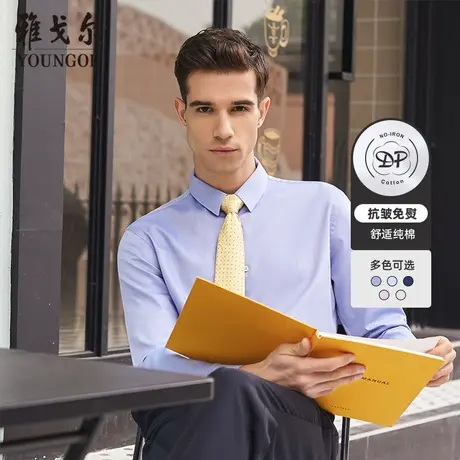 【DP免烫】雅戈尔官方长袖衬衫商务休闲纯棉修身衬衣1945图片