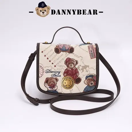 丹尼熊手提斜挎包女小盒子方包新款通勤休闲小熊布包DKB3825017商品大图