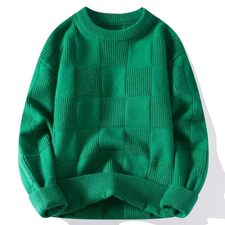 秋冬季男士毛衣加绒加厚款青少年学生半高领打底针织衫保暖羊毛衫商品大图