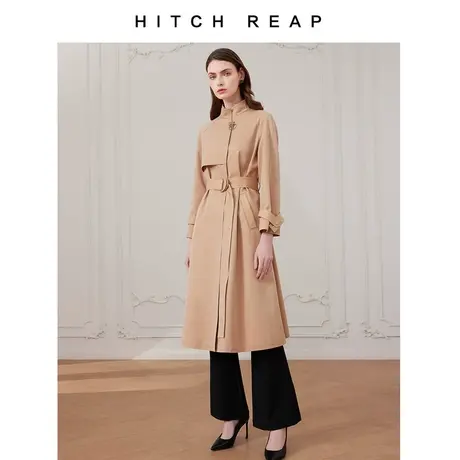 希区瑞普2024春季设计师款极简风金属扣女中长款经典风衣C0288商品大图