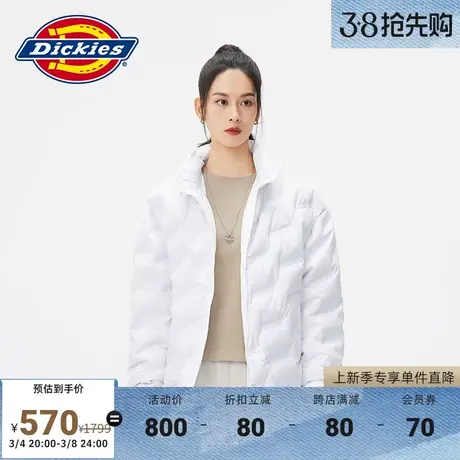 Dickies 秋冬 工装 压纹羽绒服 男女情侣同款保暖外套棉袄商品大图