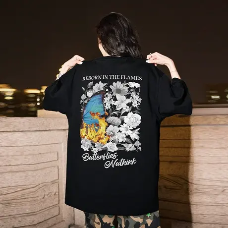 Nuthink美式街头高街T恤男潮潮牌情侣短袖宽松大码半袖上衣春季图片