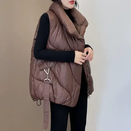 2021秋冬季新款羽绒棉马甲女短款韩版宽松外穿马夹面包服坎肩外套图片