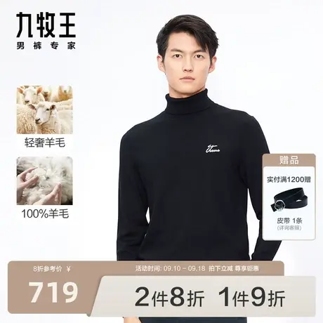 [专柜同款]九牧王男装毛衫2023秋冬新品羊毛衫高领轻柔舒适毛衣BN图片