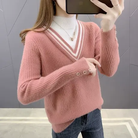 雪尼尔毛衣女2021年新款爆打底衫女洋气时尚百搭款女装秋季上衣潮图片