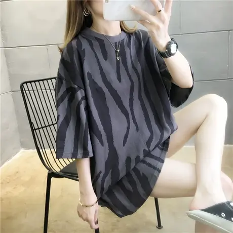 夏季新款小众设计感薄款别致ins潮上衣服甜酷白色短袖宽松T恤女装商品大图