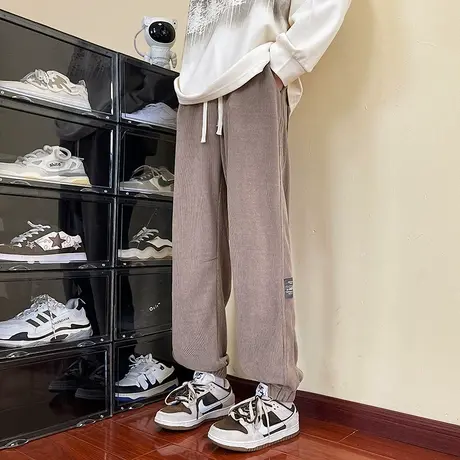 oversize大码裤子男夏季美式高街休闲运动裤潮牌束脚重磅卫裤春秋商品大图