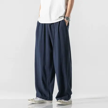 夏季男休闲裤亚麻中国风宽松裤子直筒棉麻大码男装灯笼裤复古长裤商品大图