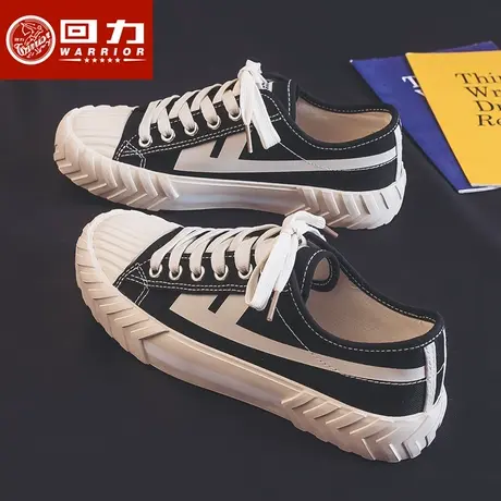 回力女鞋帆布鞋女2023秋季新款小白鞋薄款百搭饼干鞋休闲板鞋子商品大图