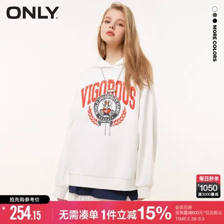 ONLY冬季小兔子宽松复古连帽上衣卫衣女|12319S033商品大图
