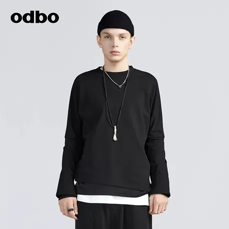 odbo/欧迪比欧专柜同款设计师品牌长袖T恤男商品大图