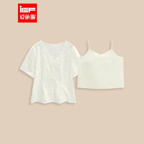 IEF/爱依服大码女装2025夏季新款法式温柔风通勤百搭两件套上衣商品大图